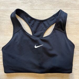 Nike Black White Swoosh Logo Sports Bra Women's-Size S